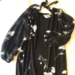 White House Black market floral long sleeve dress
